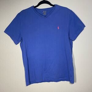 Medium Blue Polo Golf T-Shirt by Ralph Lauren, Retro Preppy y2k Basic Tee